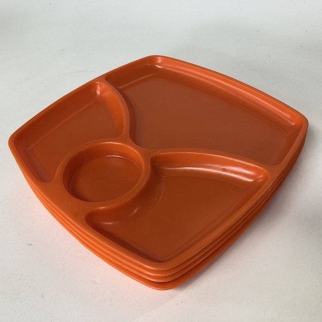 PICNICWARE, Plastic Plate - Orange Segmented